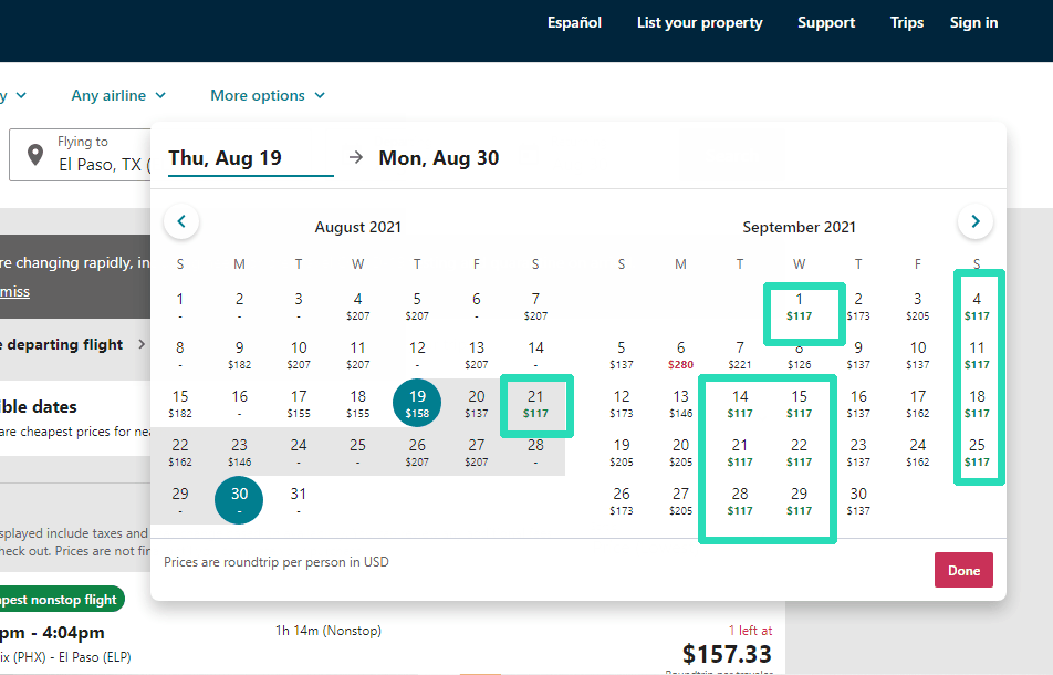 How to find and book cheap Orbitz flights: use the low fare calendar, part 2