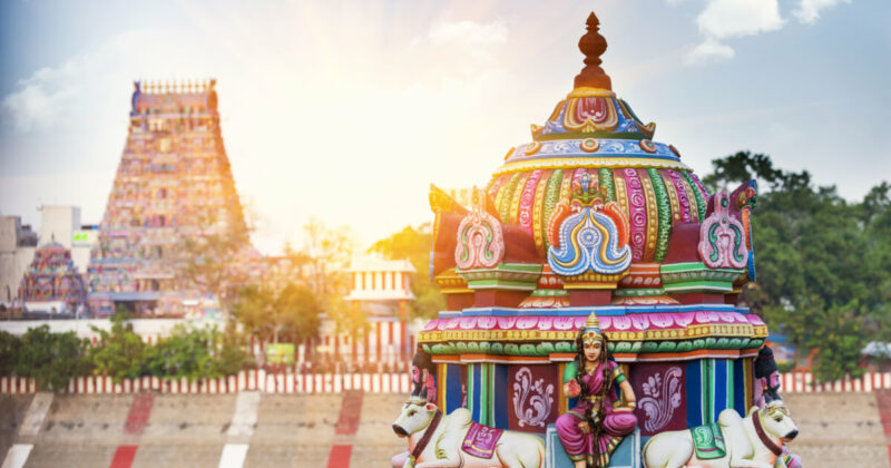 Kapaleeshwarar Temple, Chennai, Tamil Nadu, South India at sunrise