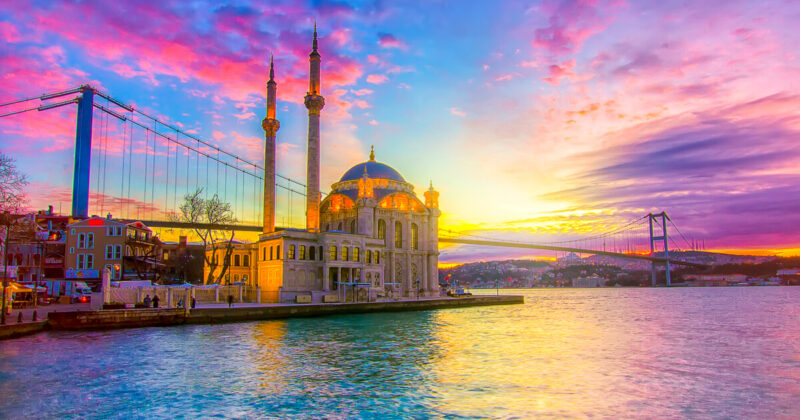 Get a great deal on flights from Phoenix to Istanbul, Turkey and see the Ortakoy Mosque and Bosphorus Bridge