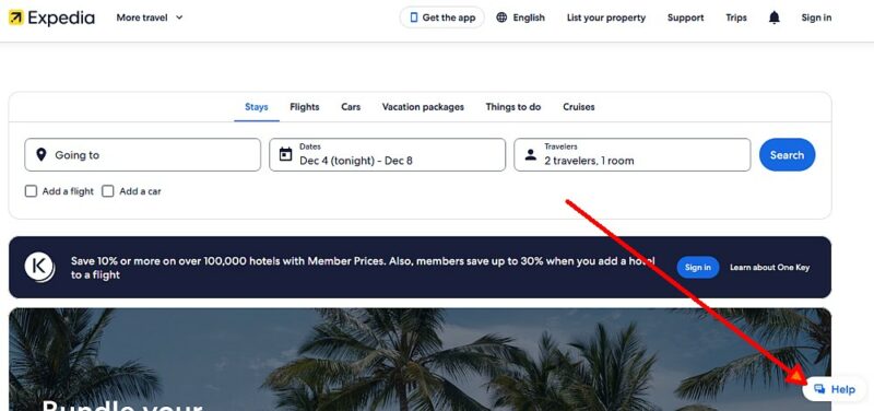 Need help with Expedia flight cancellations or refunds? Chat with Expedia customer service via the Help icon at the bottom of the screen.