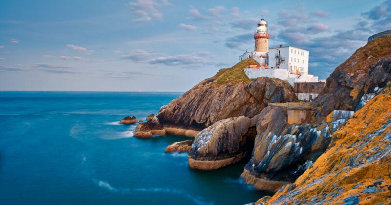 Baily Lighthouse on Howth cliffs near Dublin, Ireland