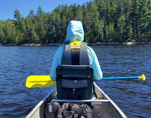 This padded canoe seat from GCI Outdoors is comfortable, adjustable, and portable.