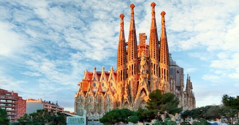La Sagrada Familia in Barcelona at sunrise